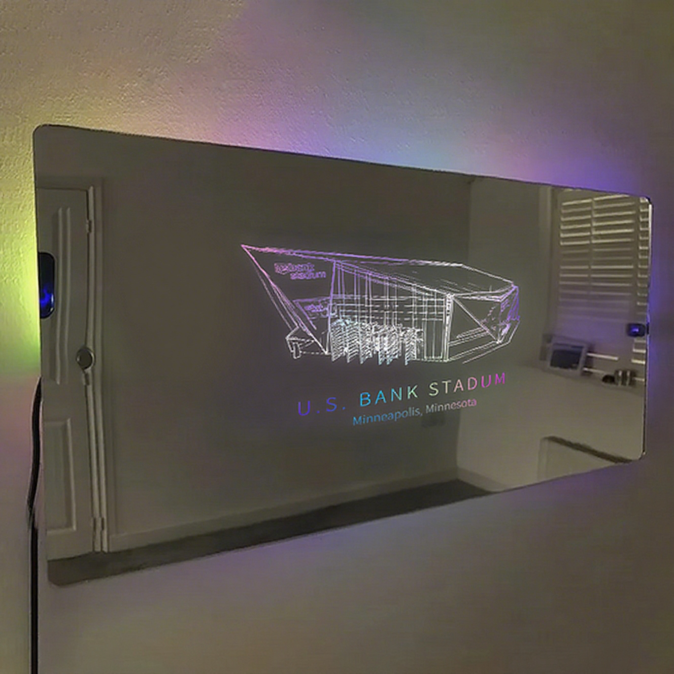 U.S. Bank Stadium Mirror Light-Gifts For Sports Lovers、Minnesota Vikings、NFC、Minnesota