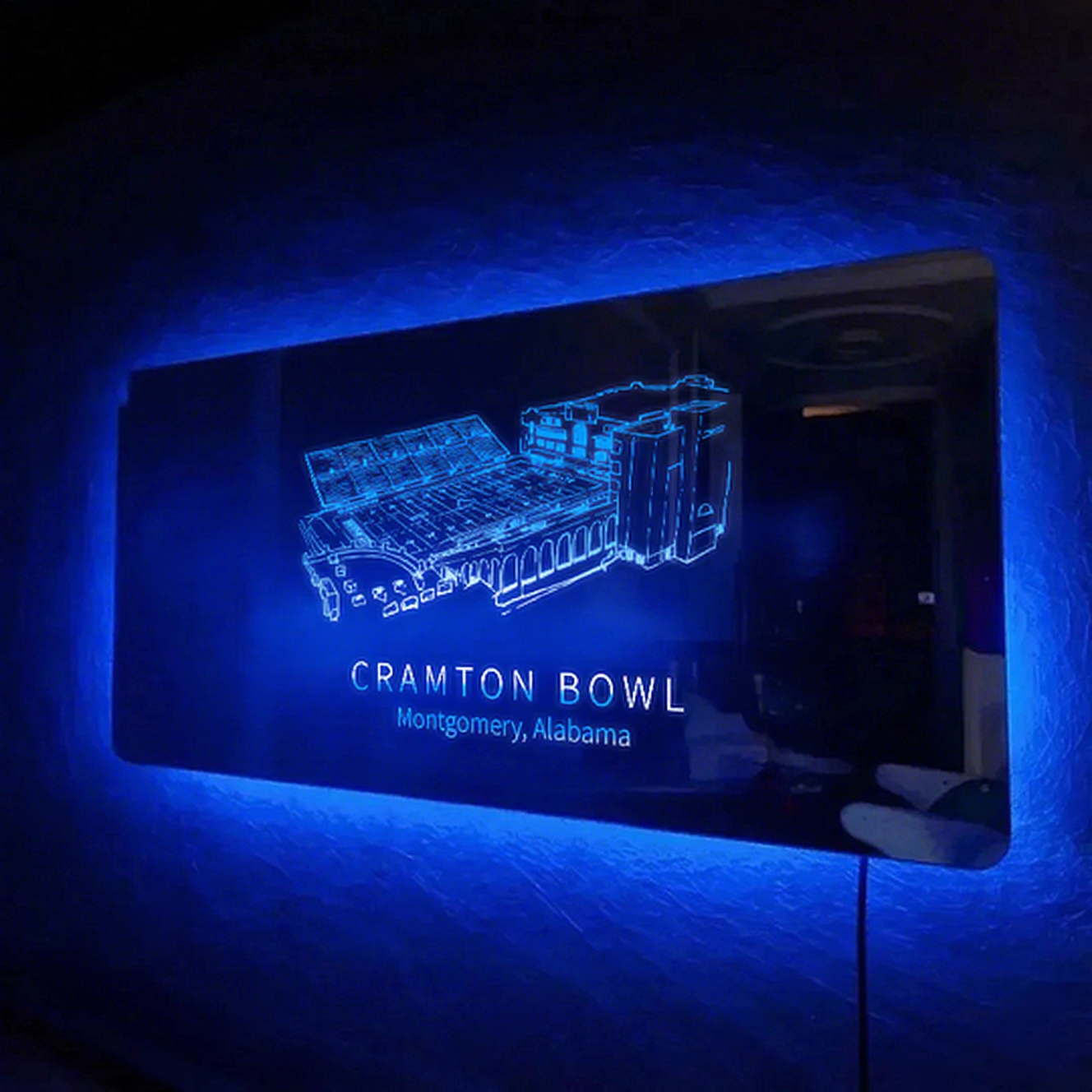 Cramton Bowl Stadium Mirror Light-Gifts For Sports Lovers、Alabama、NACC、Camellia Bowl