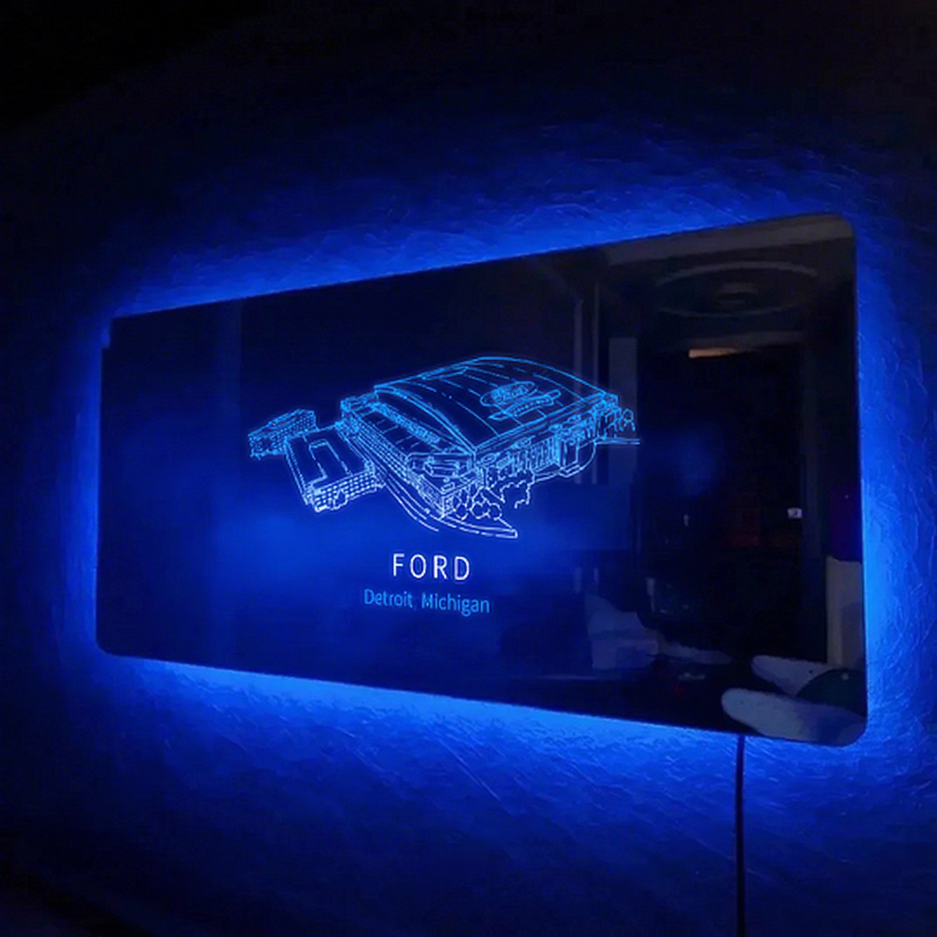 Ford Field Stadium Mirror Light-Gifts For Sports Lovers、Detroit Lions、Michigan、NFL