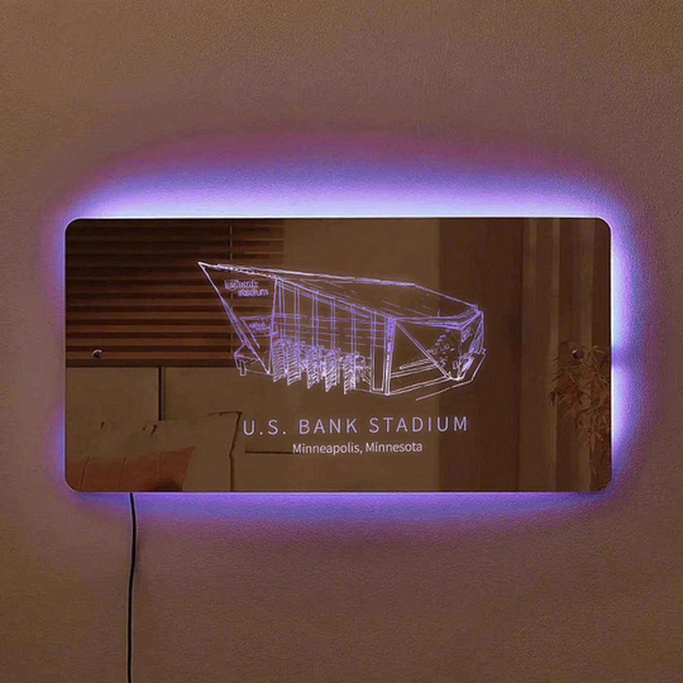 U.S. Bank Stadium Mirror Light-Gifts For Sports Lovers、Minnesota Vikings、NFC、Minnesota
