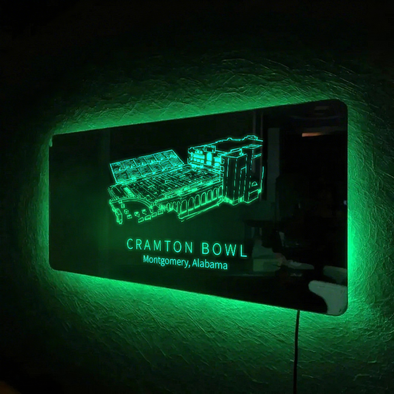 Cramton Bowl Stadium Mirror Light-Gifts For Sports Lovers、Alabama、NACC、Camellia Bowl