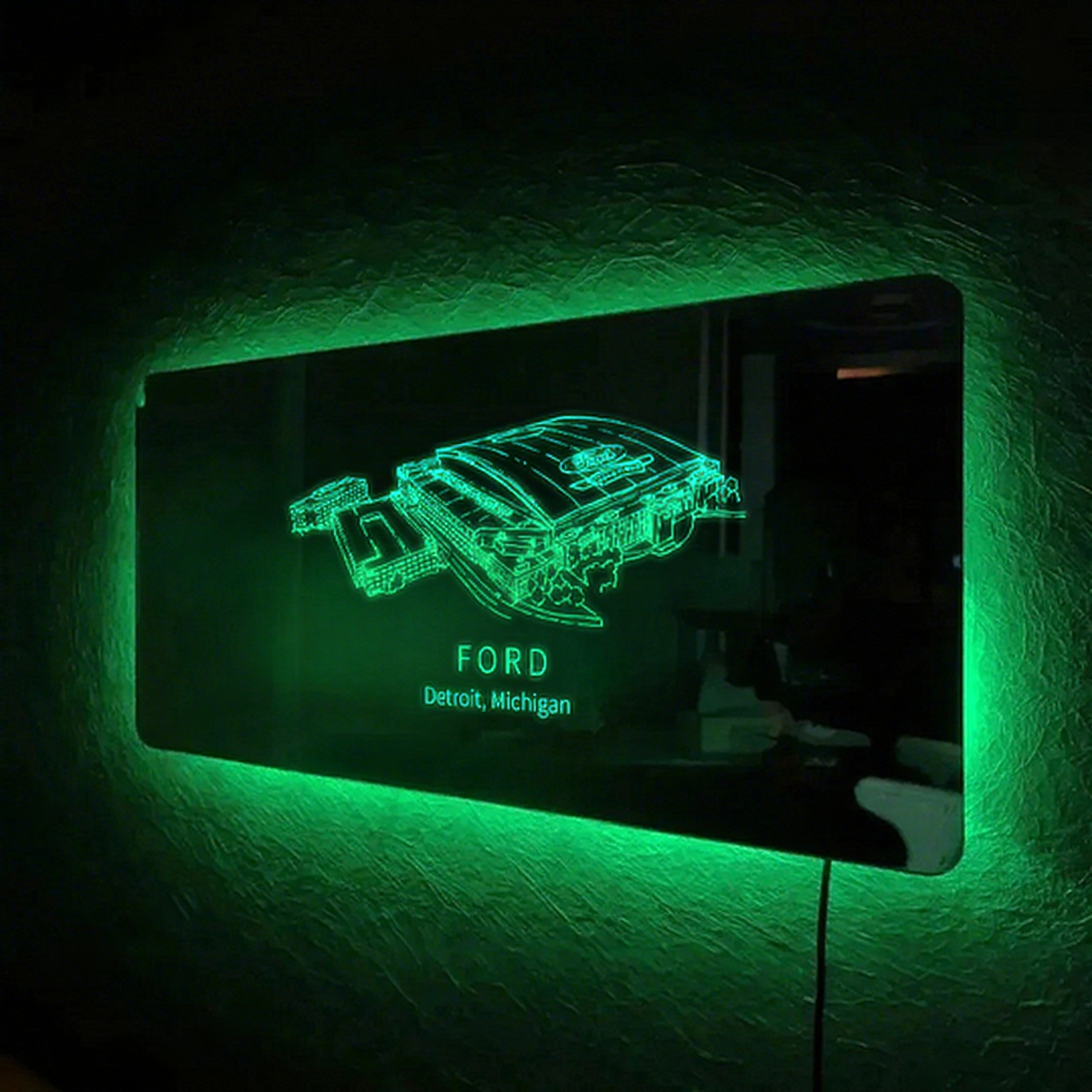 Ford Field Stadium Mirror Light-Gifts For Sports Lovers、Detroit Lions、Michigan、NFL