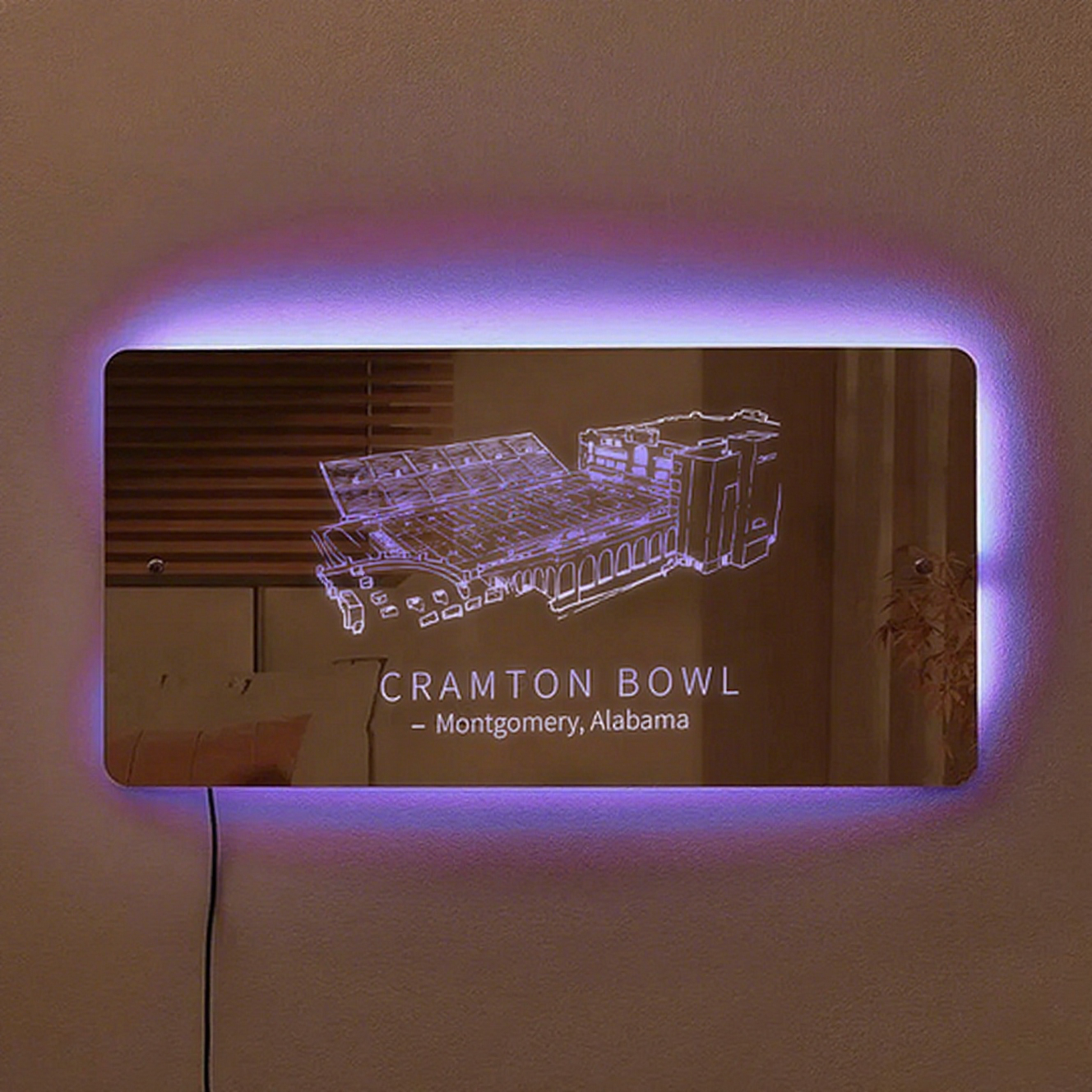 Cramton Bowl Stadium Mirror Light-Gifts For Sports Lovers、Alabama、NACC、Camellia Bowl
