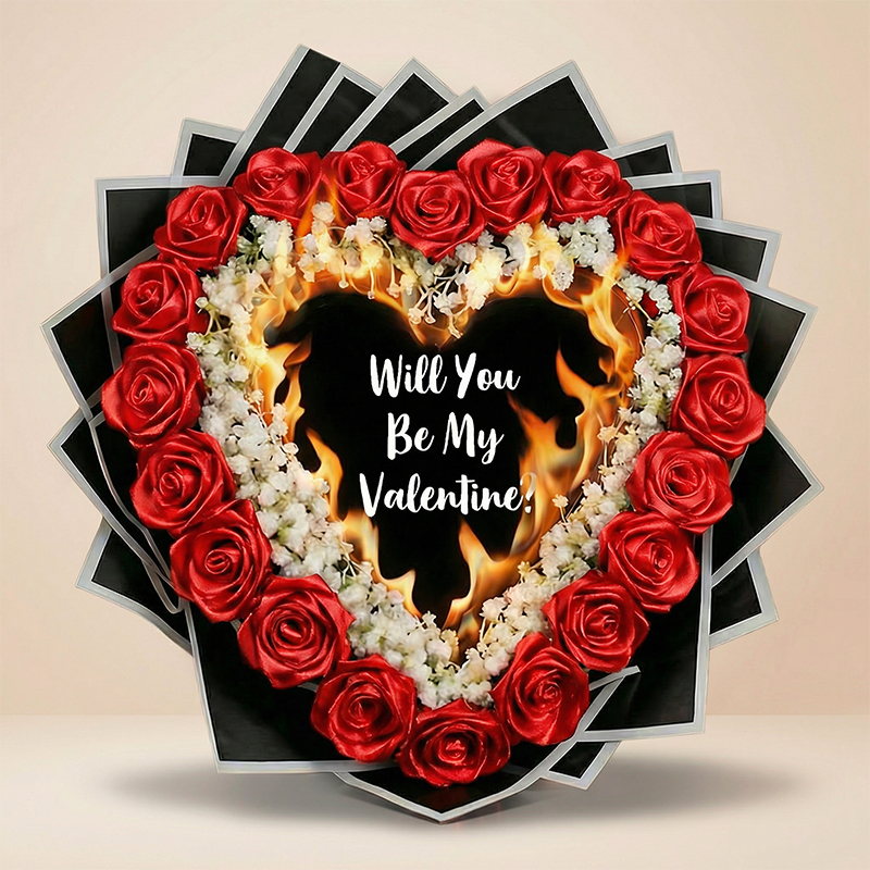 Everlasting Satin Ribbon Roses - Burnaway Edition