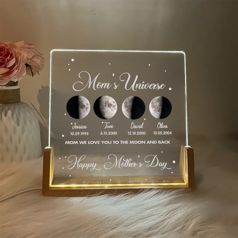 50% off⭐️Mom's Sky Custom Real Moon Phase Led Light Frame
