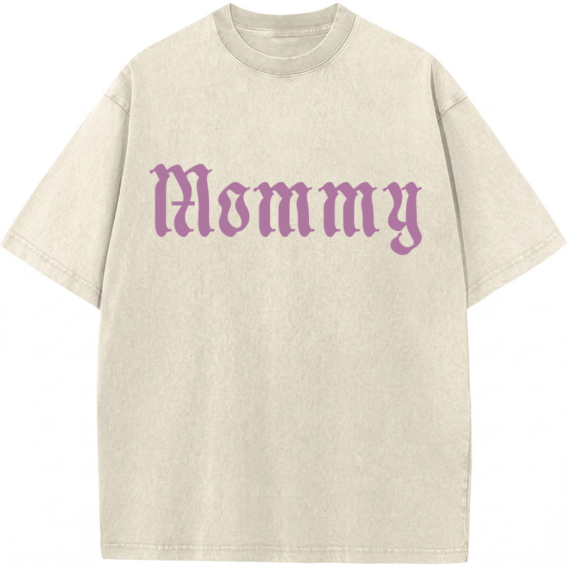 Custom Text Washed Vintage Short‑Sleeve Cool Mother Custom Attitude Tee