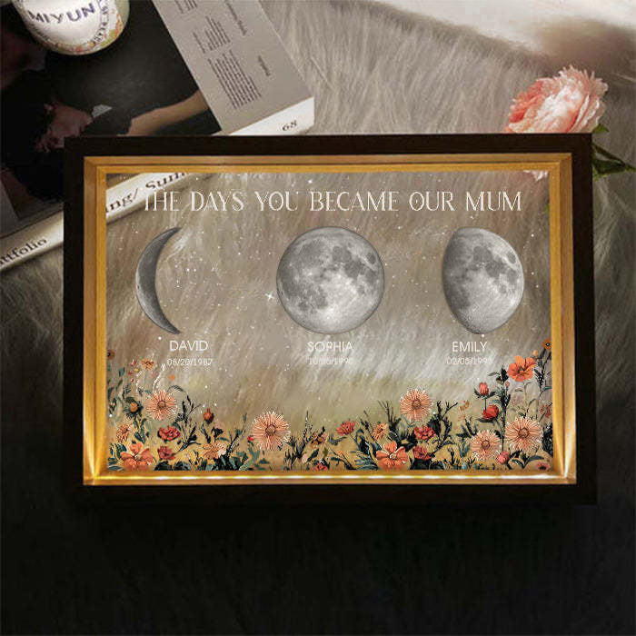 Personalized The Days You Became Our Mum Moon Phase Lightbox⭐️