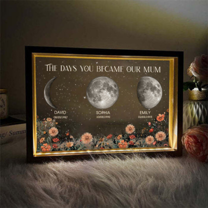 Personalized The Days You Became Our Mum Moon Phase Lightbox⭐️