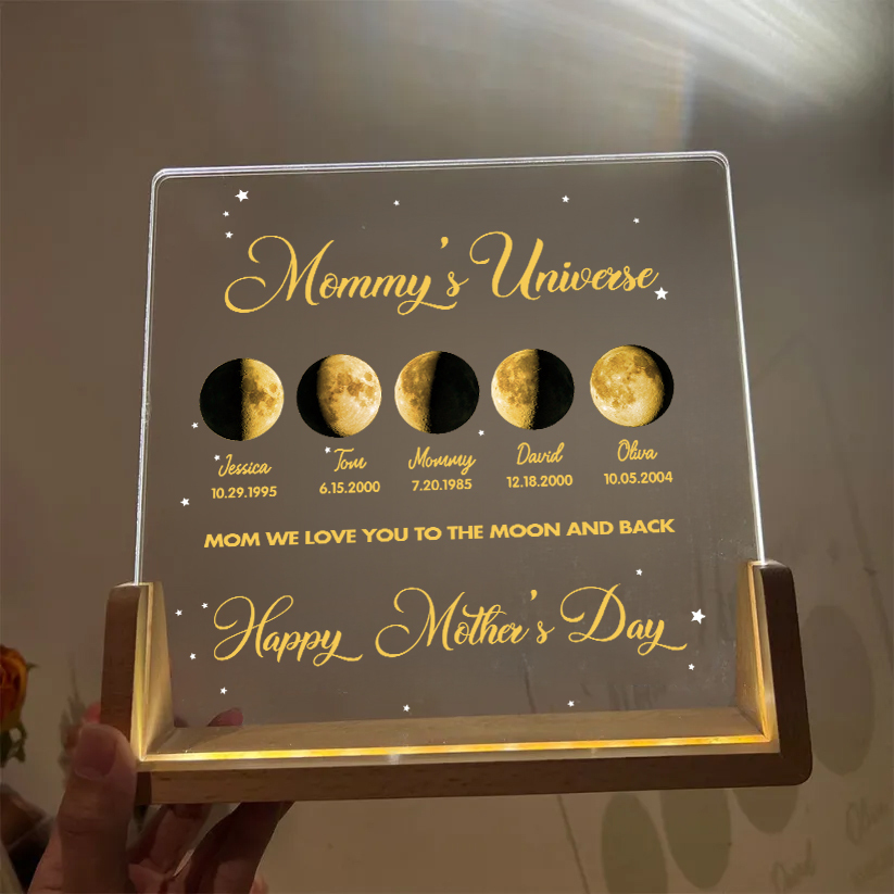 50% off⭐️Mom's Sky Custom Real Moon Phase Led Light Frame