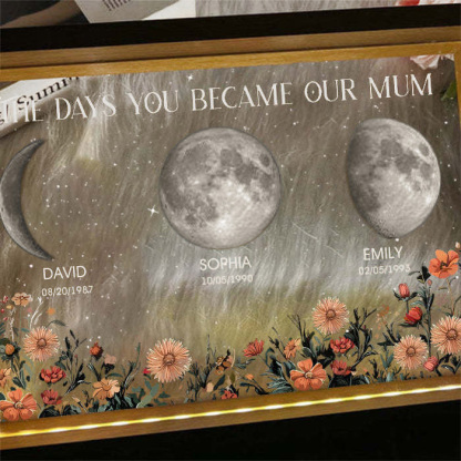 Personalized The Days You Became Our Mum Moon Phase Lightbox⭐️