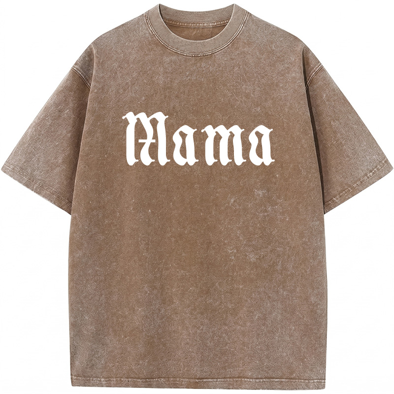 Custom Text Washed Vintage Short‑Sleeve Cool Mother Custom Attitude Tee