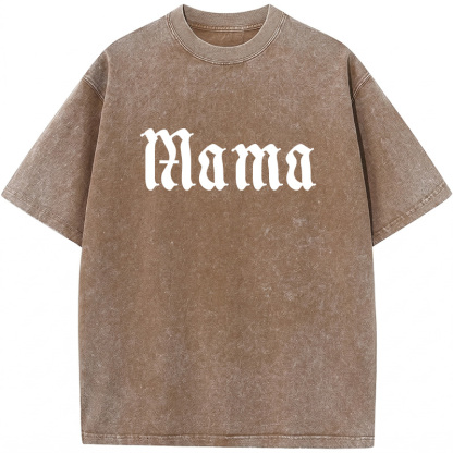 Custom Text Washed Vintage Short‑Sleeve Cool Mother Custom Attitude Tee