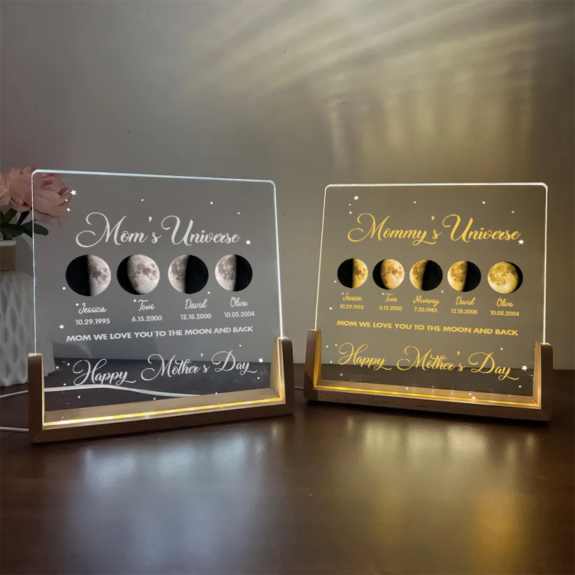 50% off⭐️Mom's Sky Custom Real Moon Phase Led Light Frame