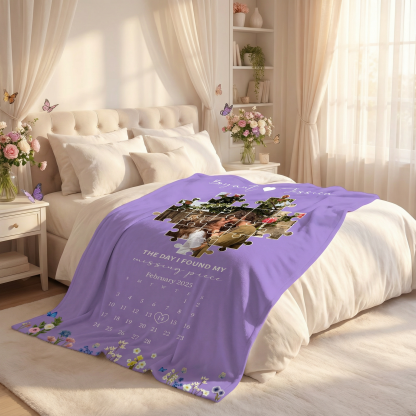 The Day I Found My Missing Piece Custom Couple Blanket