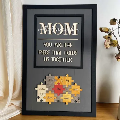 Personalized Mom We Love You Wood Puzzle Sign, Gift For Mom