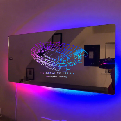 Los Angeles Memorial Coliseum Stadium Mirror Light-Gifts For Sports Lovers、Los Angeles Rams、USC Trojans