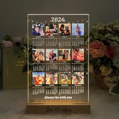 Custom 2026 Calendar LED Light Box with Photo