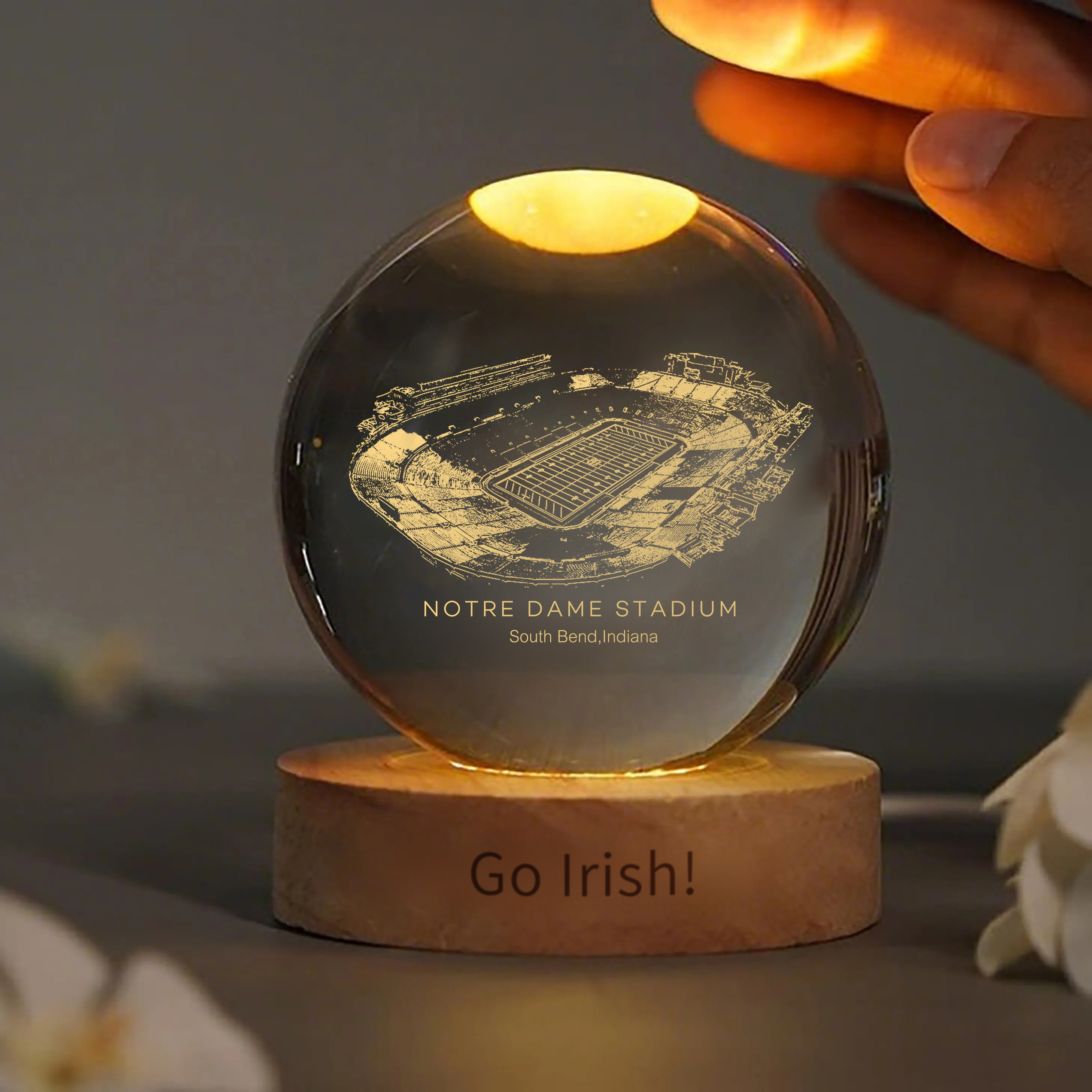 Notre Dame Stadium 3D Spherical Crystal Ball Lamp 商品缩略图
