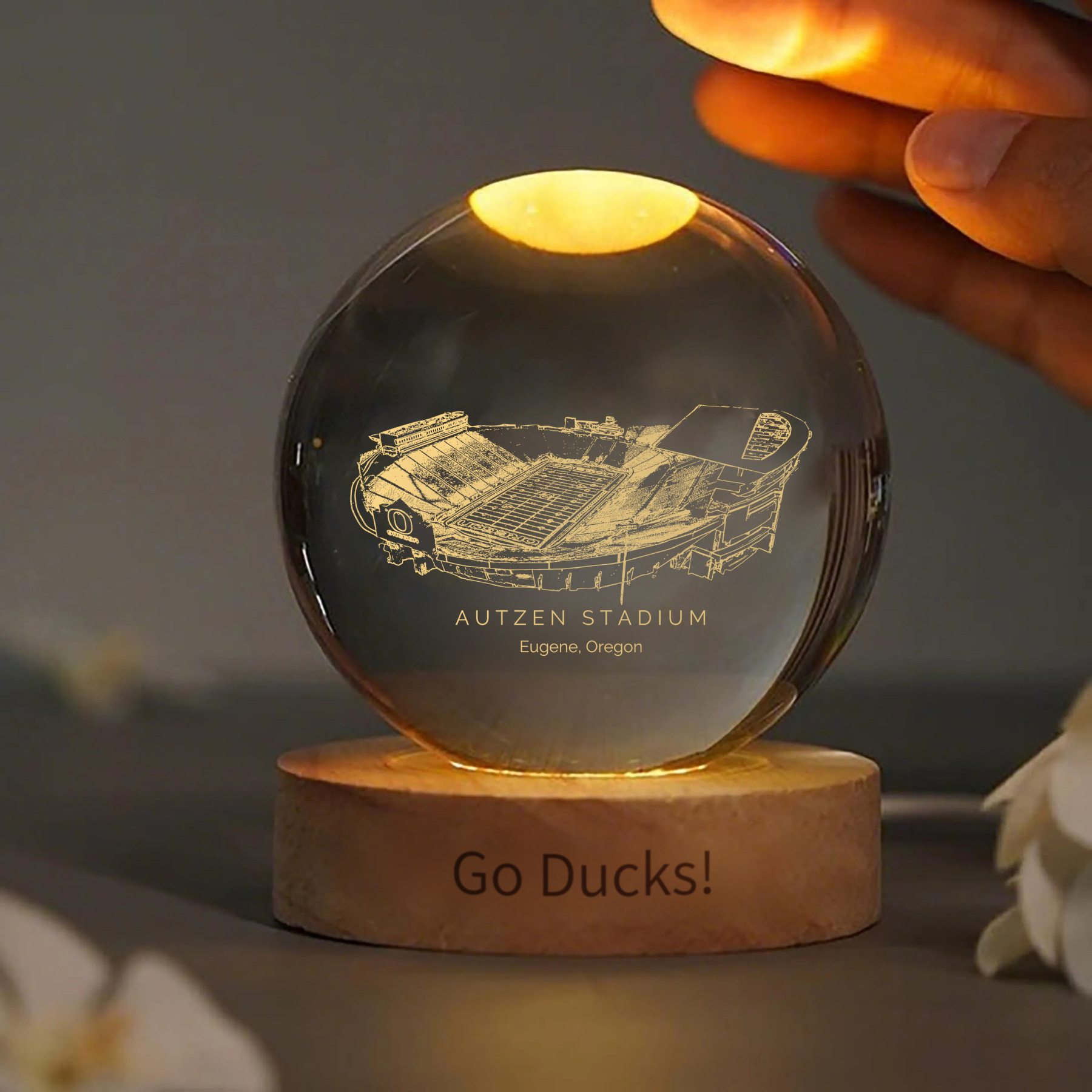 Autzen Stadium 3D Spherical Crystal Ball Lamp