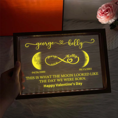 Personalized Night Light with Moon Phase, Couple Gifts, The Night We Met, Custom Moon Phase Light, Acrylic Night Light, Anniversary Gifts