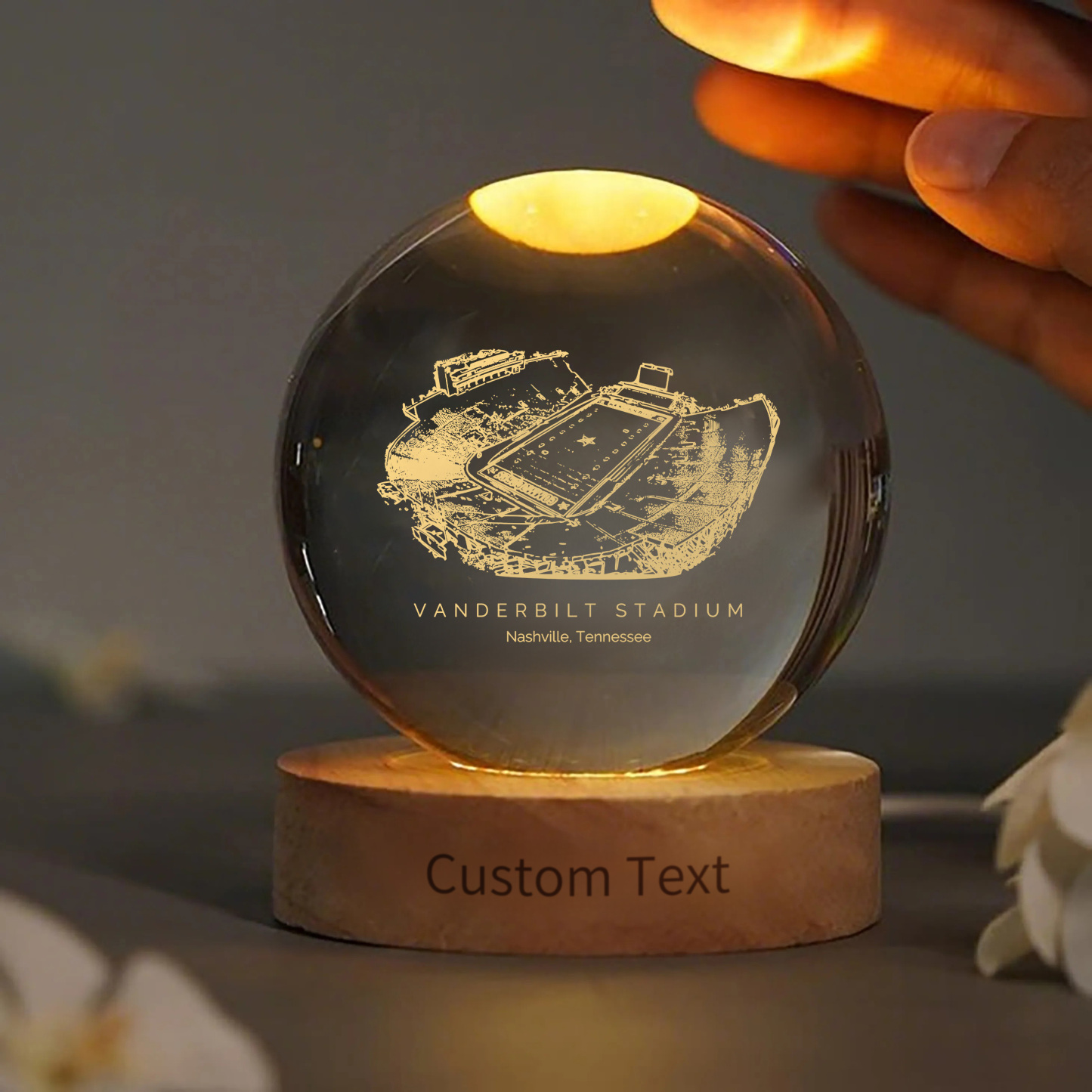 Vanderbilt Stadium 3D Spherical Crystal Ball Lamp