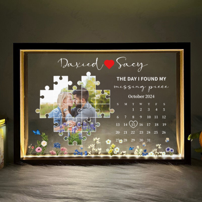 The Day I Found My Missing Piece Light Frame Personalized Gift