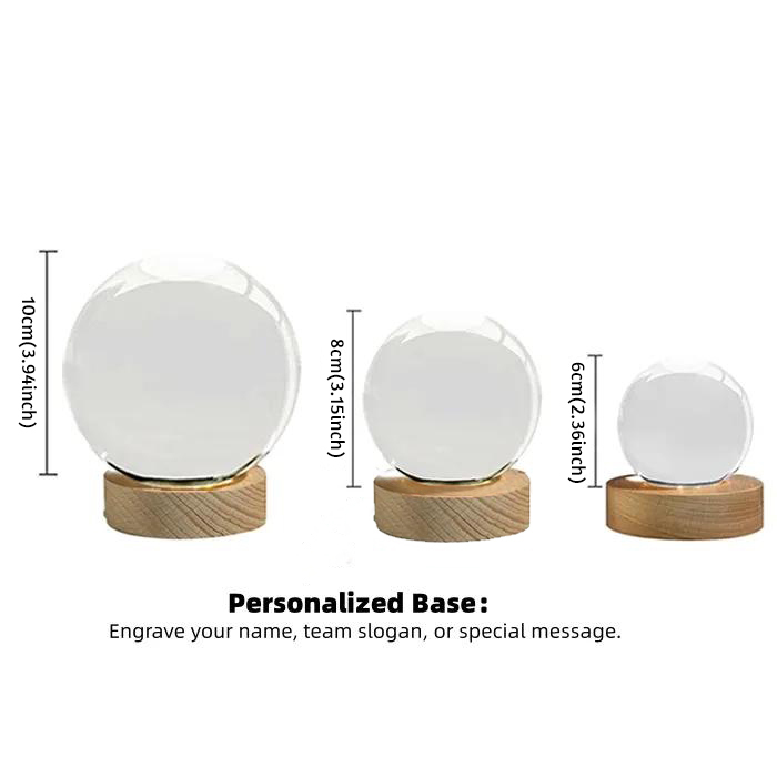Custom Moon Phase 3D Spherical Crystal Ball Lamp With Name