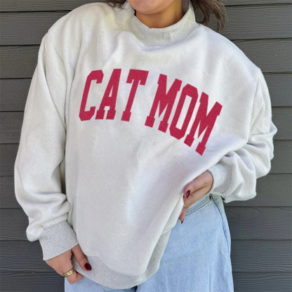 Custom Dog Mom Pet Christmas Mock Neck Reversible Sweatshirt - Personalized Dog/Cat Santa Hat Graphic Sweatshirt 