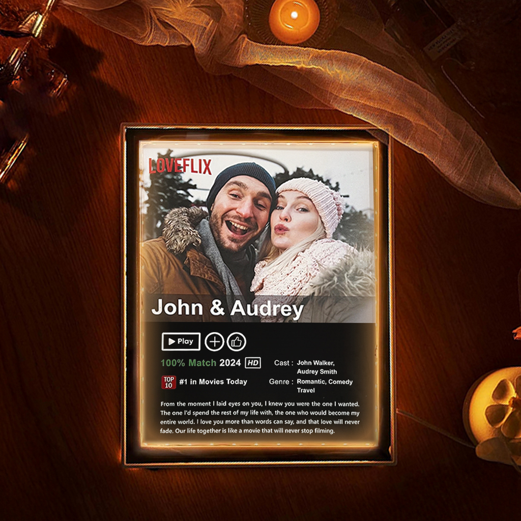  Custom Loveflix Movie Photo Mirror Light Box