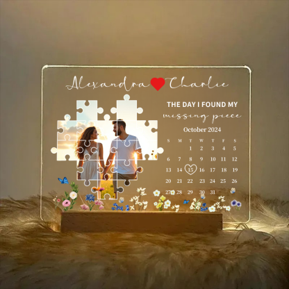 The Day I Found My Missing Piece Light Frame Personalized Gift