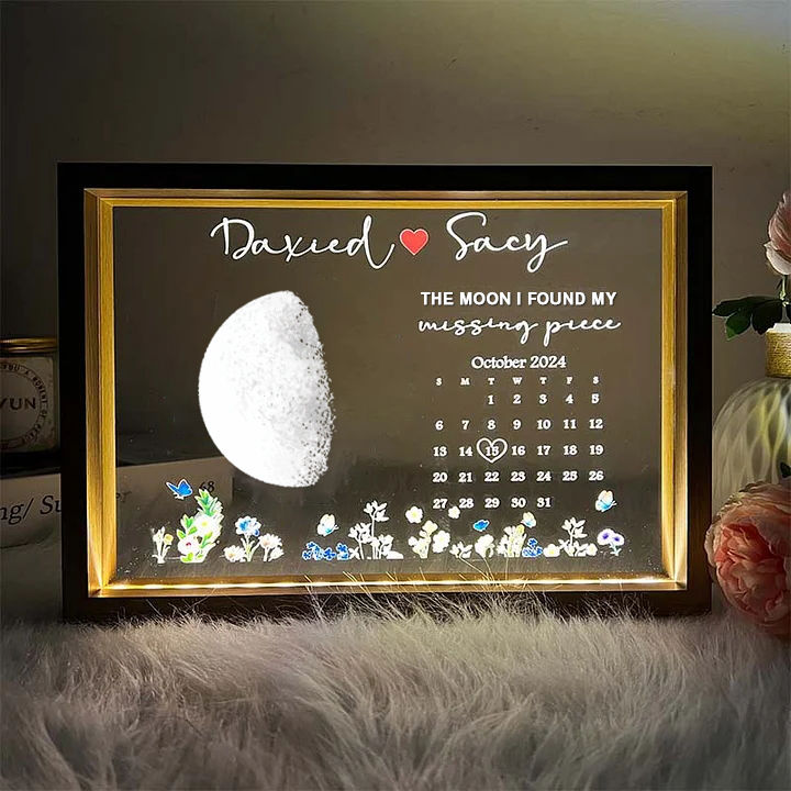 The Moon I Found My Missing Piece Light Frame - 💕 Best Gifts to Lover 💕
