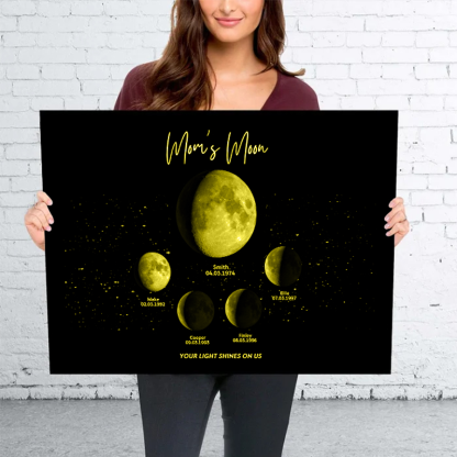 Custom Moon Night Sky Print Family Gift,Mother's Day Gift
