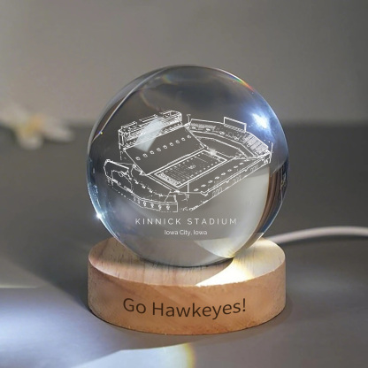 Kinnick Stadium 3D Spherical Crystal Ball Lamp