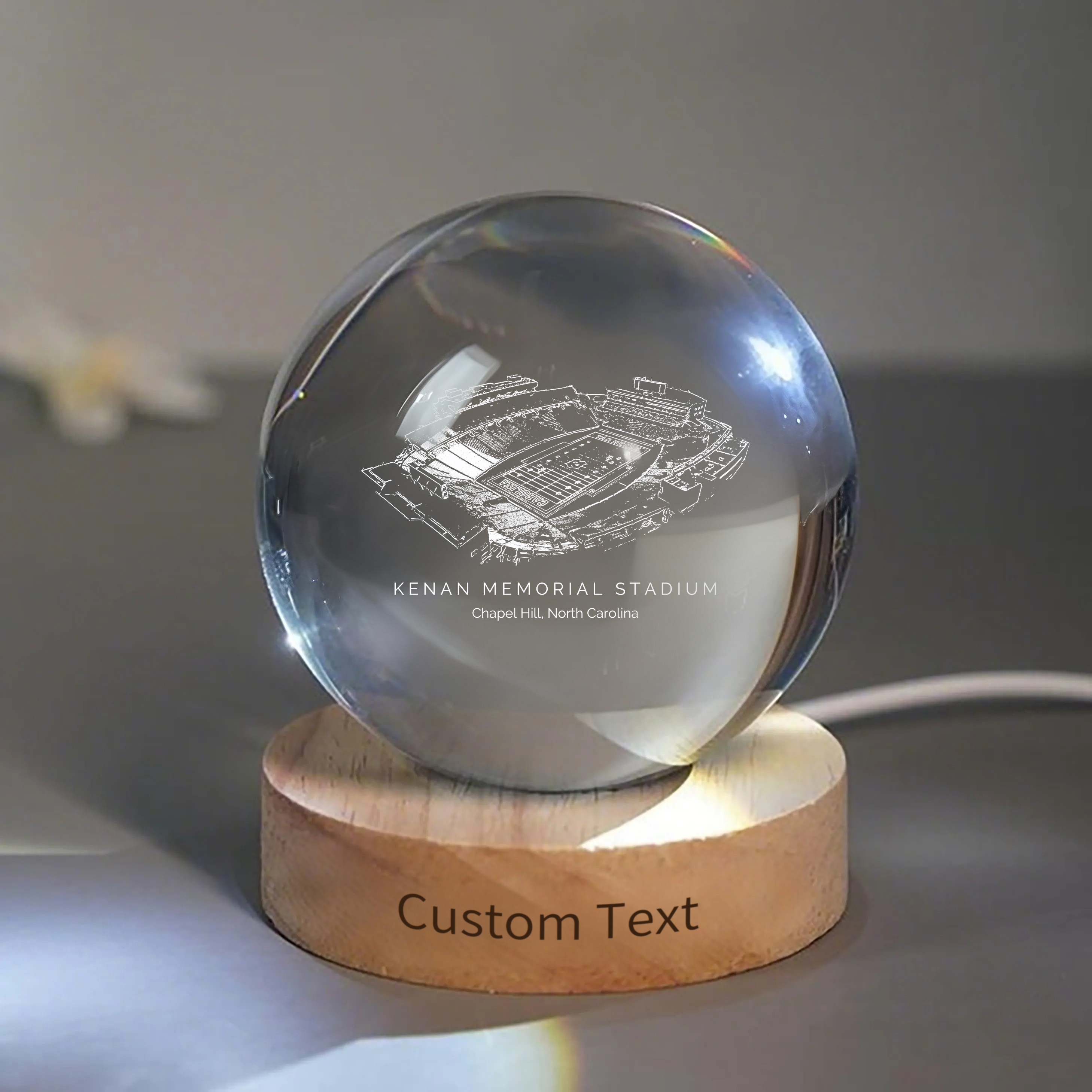 Kenan Memorial Stadium 3D Spherical Crystal Ball Lamp