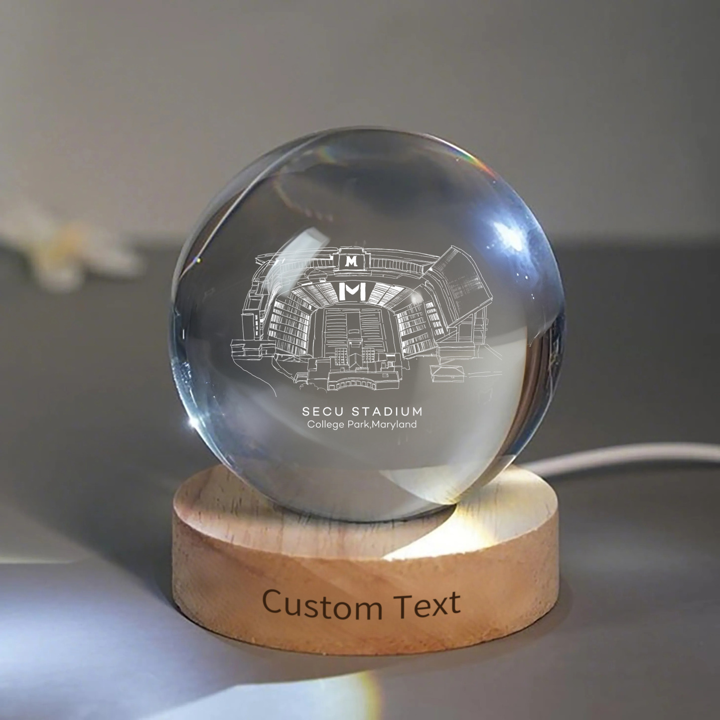 SECU Stadium 3D Spherical Crystal Ball Lamp