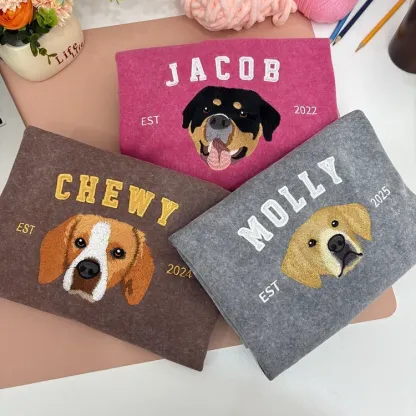 Embroidered Custom Pet Sweatshirt, Pet Vintage Sweatshirt T-Shirt