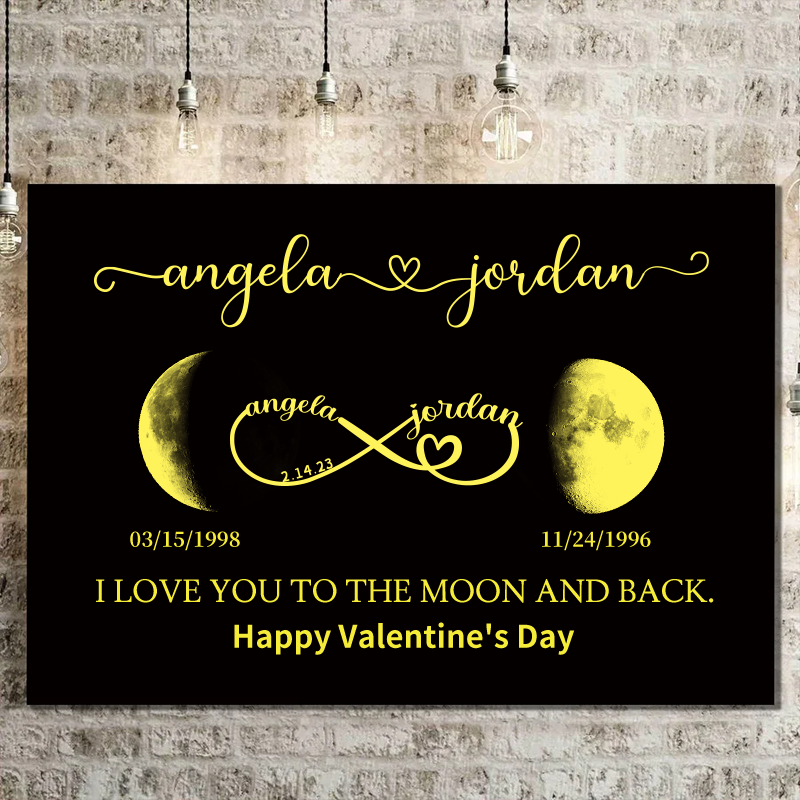 Custom Moon Phase Frame With Text & Date- Custom Art Frame for Mom - Mommy's Universe
