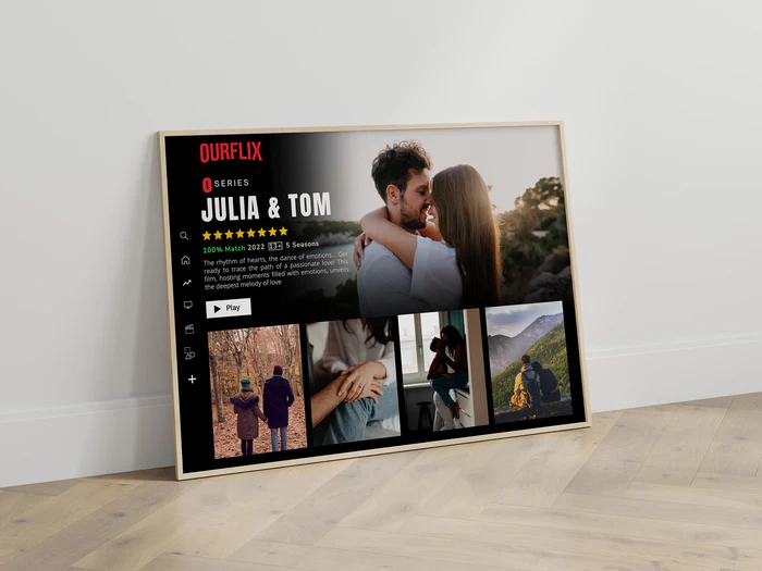 Custom Valentine Movie Photo Frame with Your Love Story