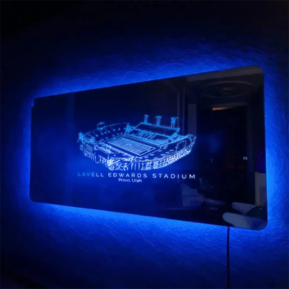 LaVell Edwards Stadium Mirror Light-Gifts For Sports Lovers、BYU Cougars