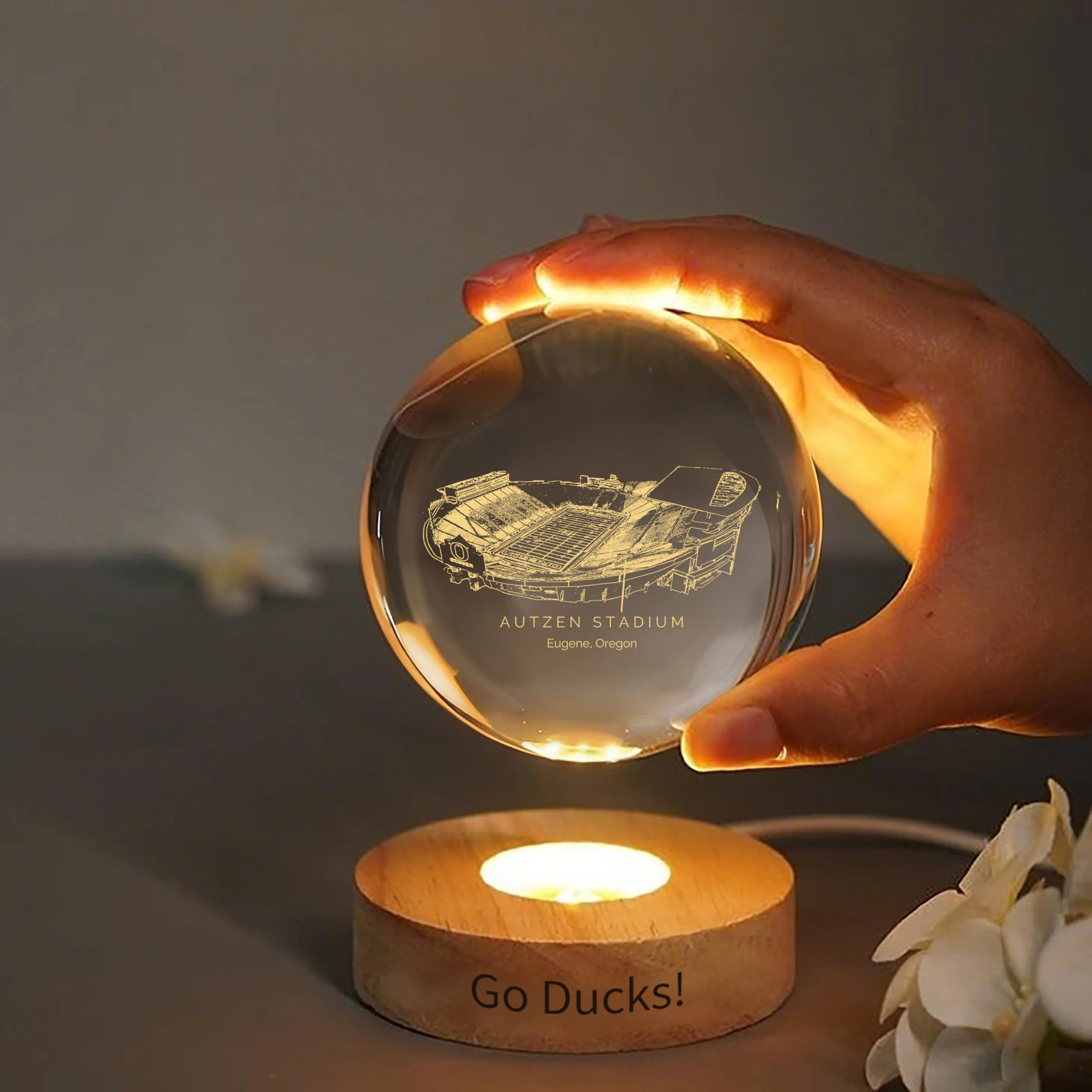 Autzen Stadium 3D Spherical Crystal Ball Lamp