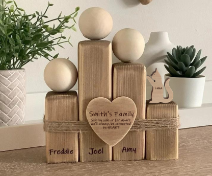 Custom Pet Family Handmade Wooden Ornament, Gift for family