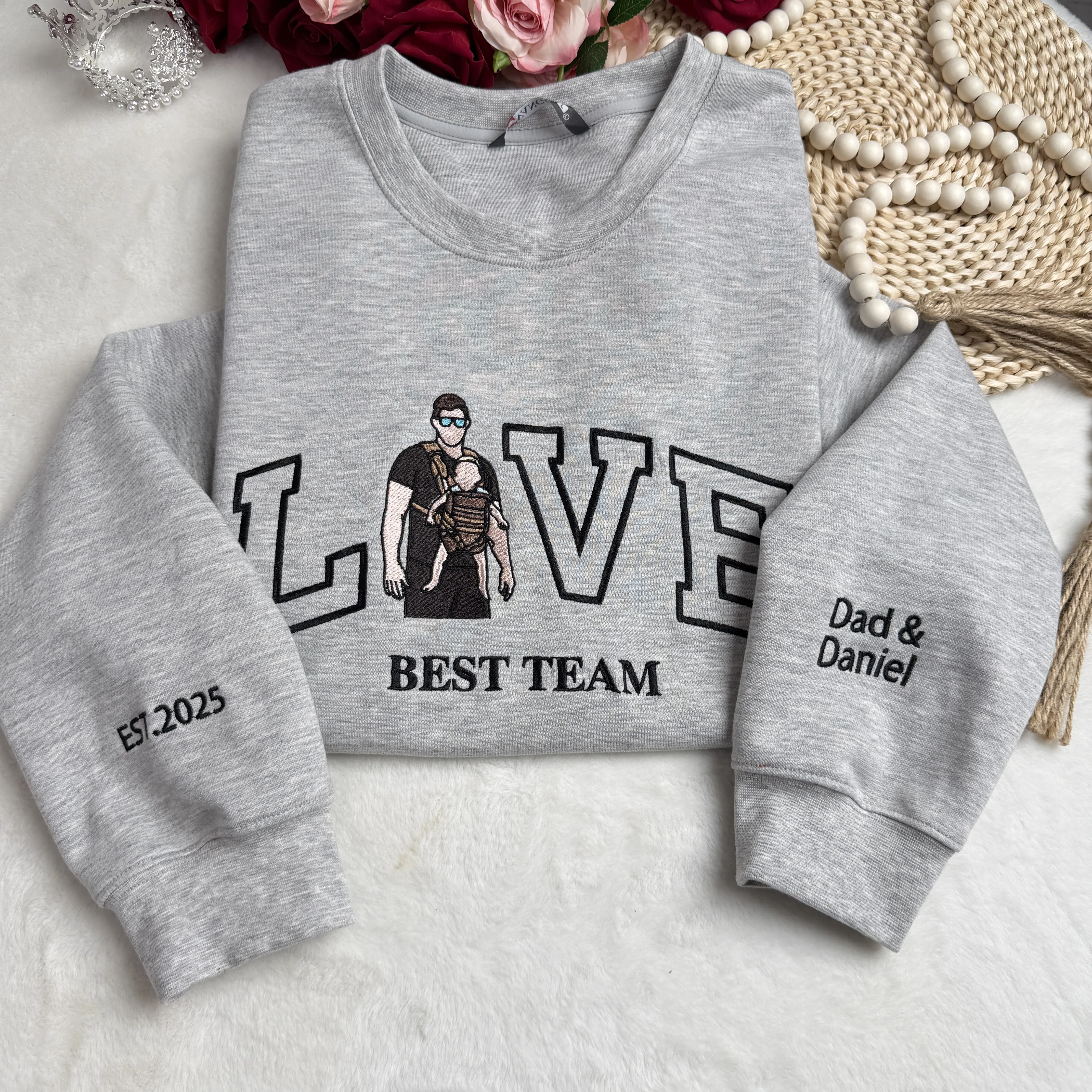 Personalized Mum LOVE Embroidered Photo Sweatshirt/Hoodie/T-shirt