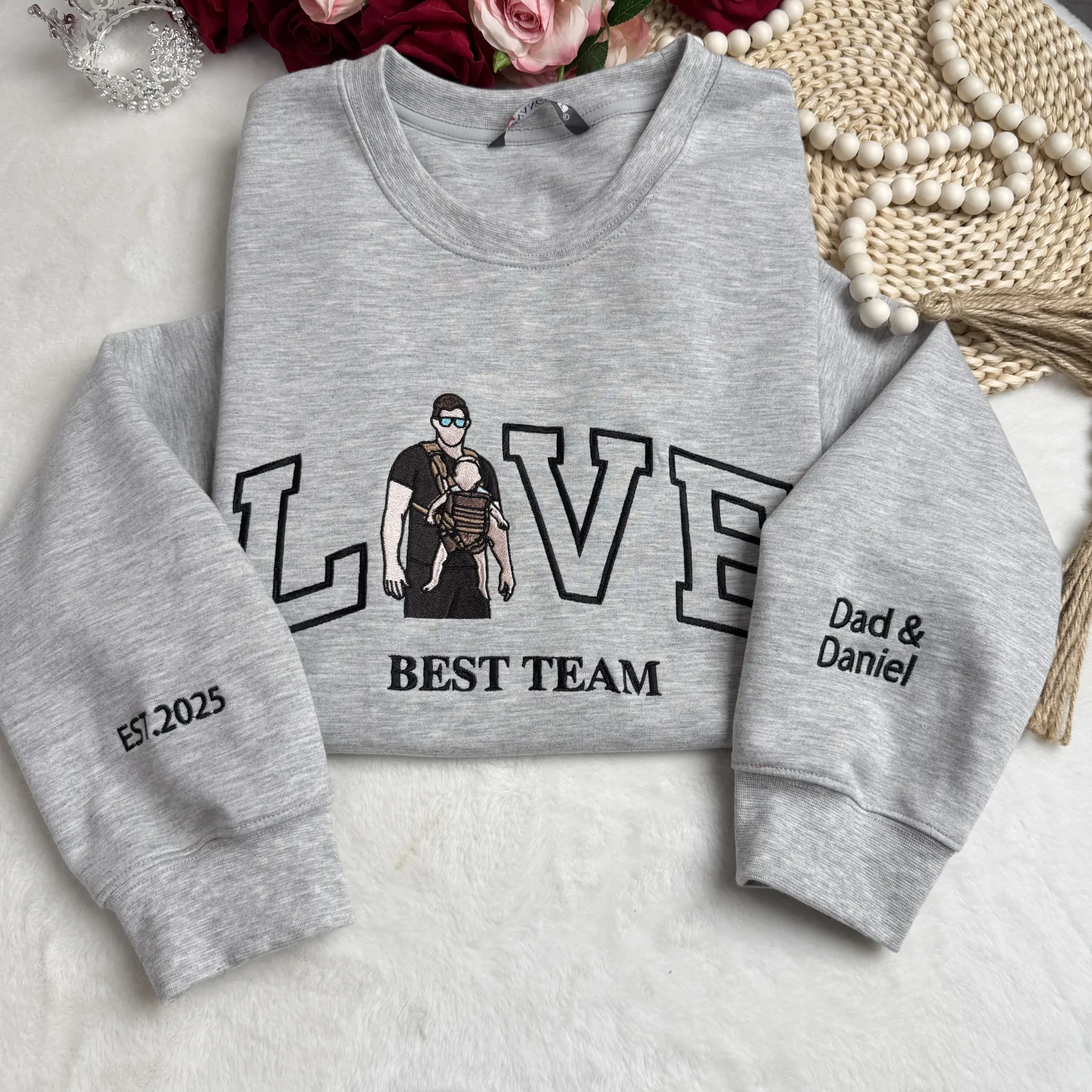 Personalized Mum LOVE Embroidered Photo Sweatshirt/Hoodie/T-shirt