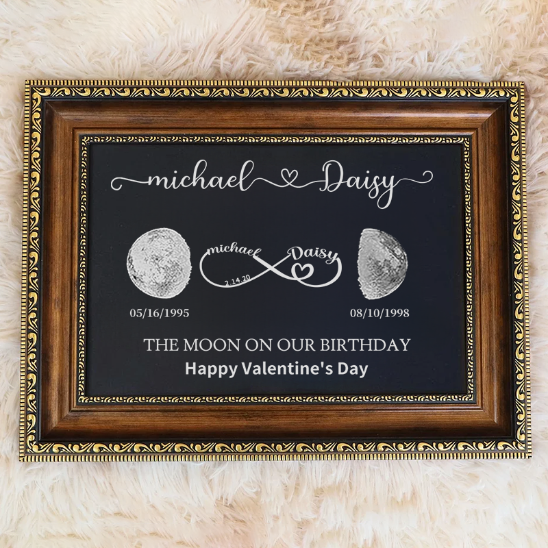 Custom Moon Phase Frame With Text & Date- Custom Art Frame for Mom - Mommy's Universe