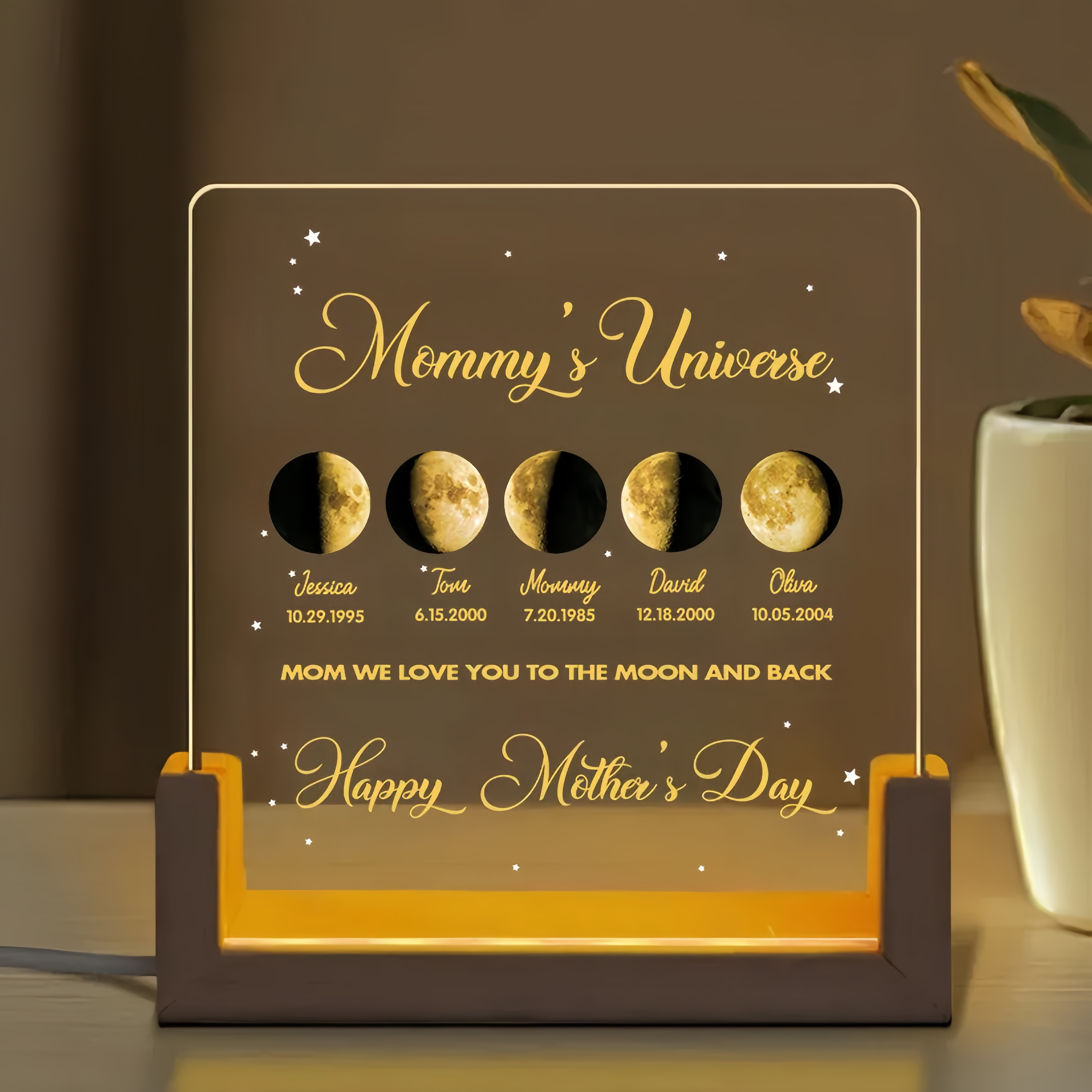 50% off⭐️Mom's Sky Custom Real Moon Phase Led Light Frame