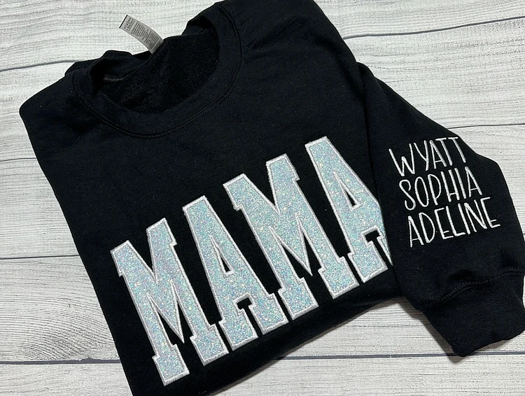 Custom Applique Glitter Mama Sweatshirt/T-shirt