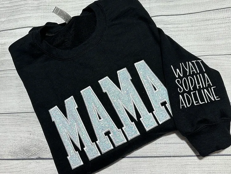 Custom Applique Glitter Mama Sweatshirt/T-shirt