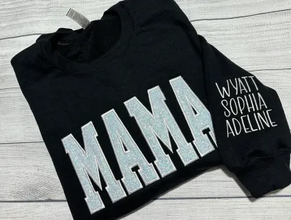 Custom Applique Glitter Mama Sweatshirt/T-shirt