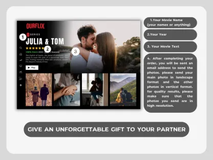 Custom Valentine Movie Photo Frame with Your Love Story