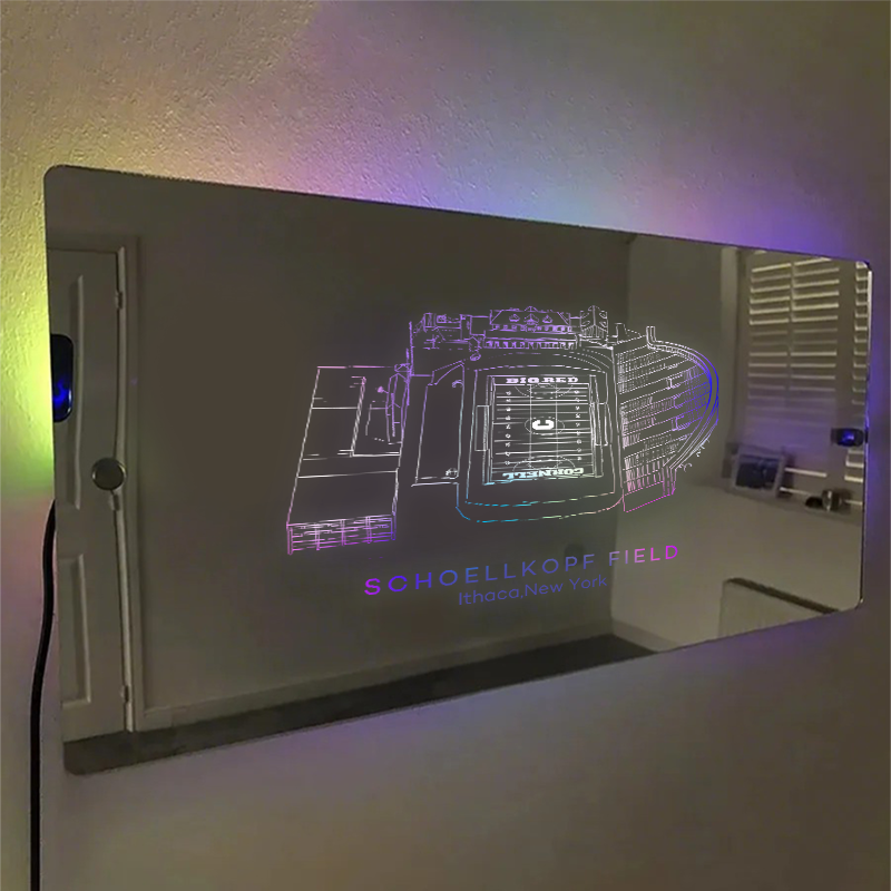 Schoellkopf Field Stadium Mirror Light-Gifts For Sports Lovers、Cornell Big Red、Ithaca New York